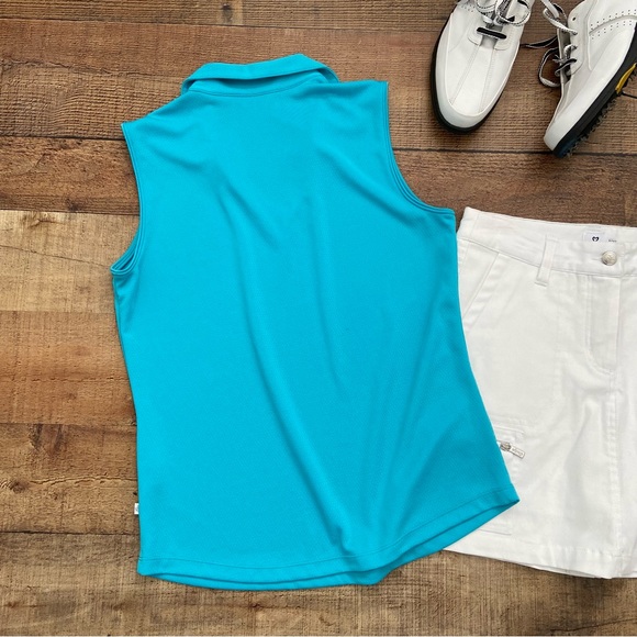 Turquoise Blue Athletic Sleeveless Top - Picture 3 of 6